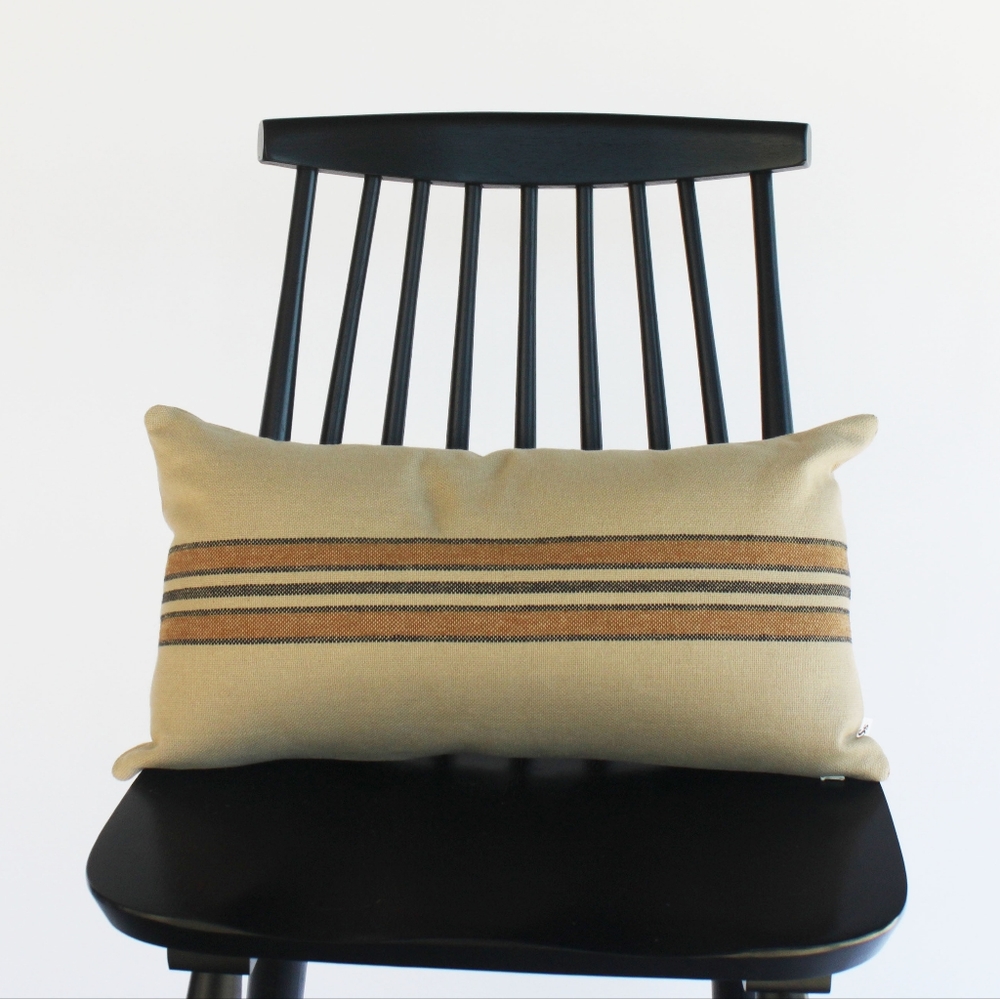 11x20 Striped Lumbar Throw Pillow Cover
